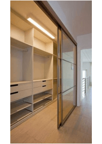 Линейная гардеробная комната с дверями купе Архангельск