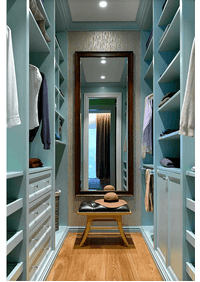 Параллельная гардеробная комната с большим зеркалом Архангельск